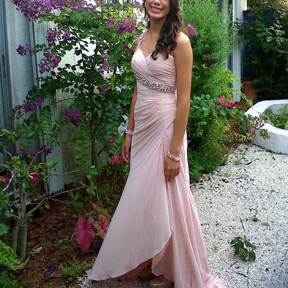 One Shoulder Blush Prom Dress/Gown - Picture 2 of 2